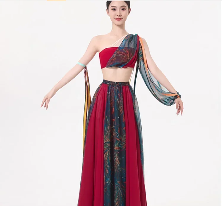 Сексуальные летающие апсамы Dunhuang Hanfu Tianzhu принцесса пустынный западный регион танцевальный костюм для женщин