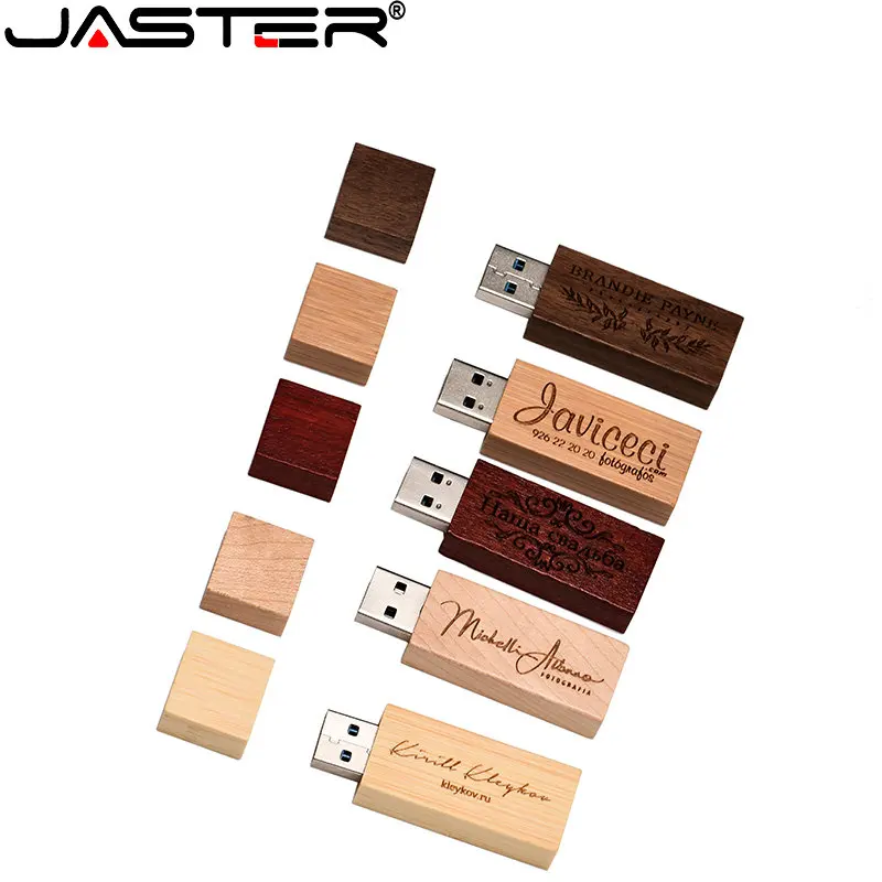 JASTER 20 шт.лот деревянный флэш-накопитель USB 2.0 128 ГБ с бесплатным логотипом, 64 ГБ, бамбук с коробкой, карта памяти, бизнес-креативный U-диск (art.: 3920d0e7f526d) - 3920d0e7f526d