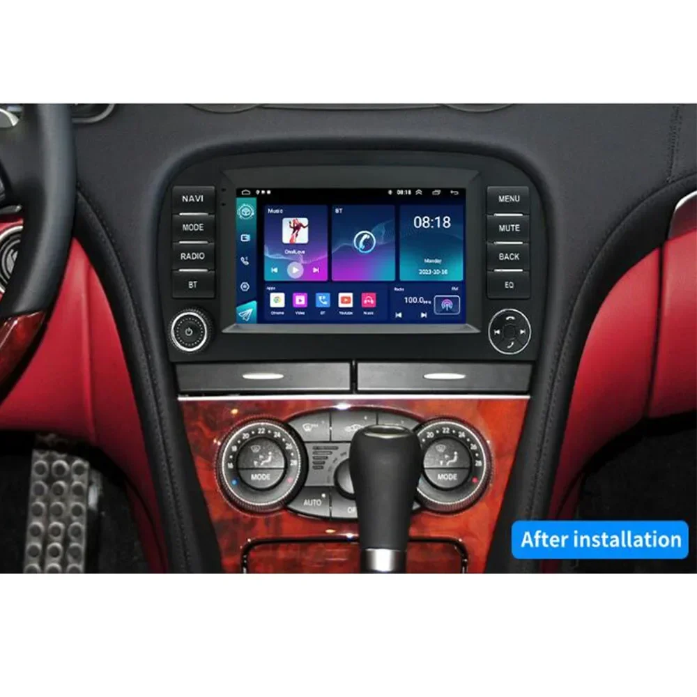 Автомобильный радиоприемник DVD Android 14 для Mercedes Benz SL R230 SL350 SL500 SL55 SL600 SL65 2001-2007 Видео 5G WIFI GPS Сенсорный QLED экран