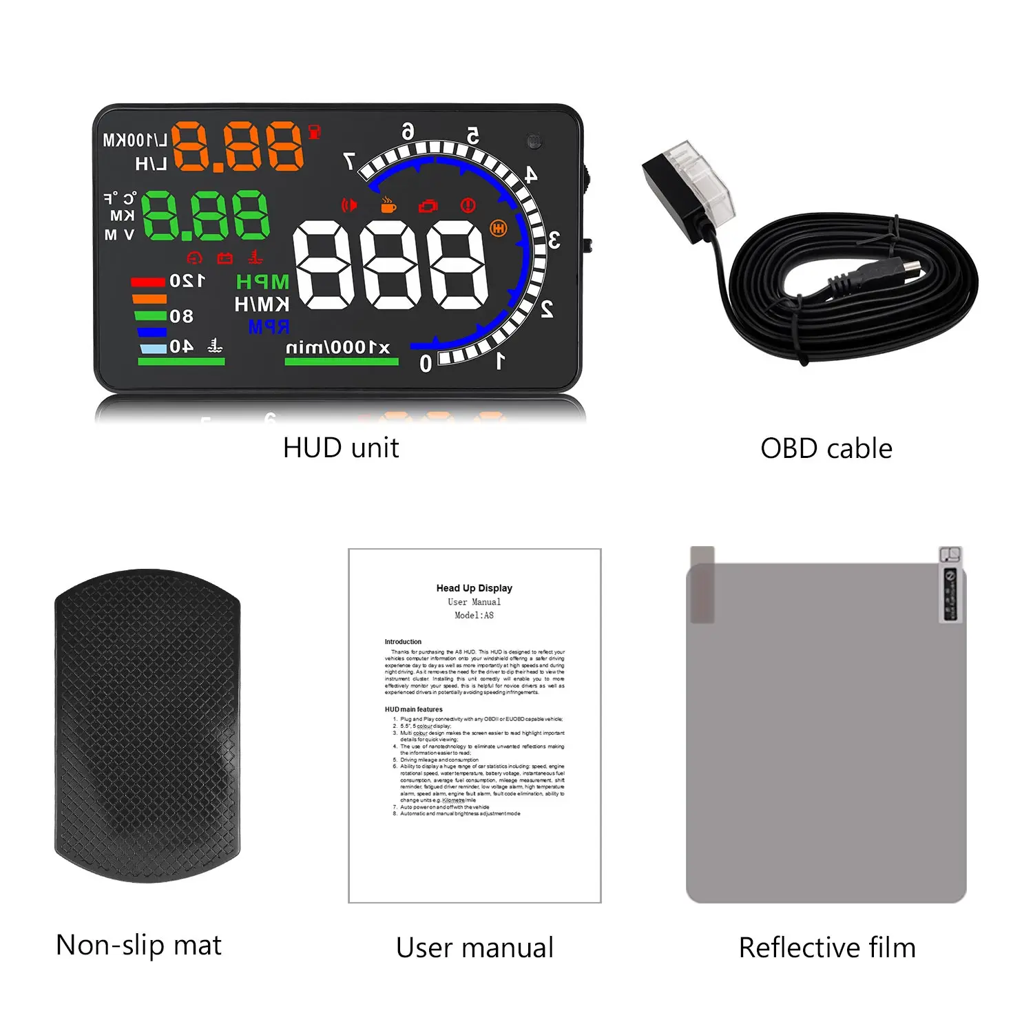 Для Leopaard Acumen CS7 CS9 Mattu CS10 6481 CS6 Q6 CT5 CT7 Автомобильный OBD2 USB GPS HUD Head Up Дисплей Лобовое стекло Проектор Предупреждение скорости