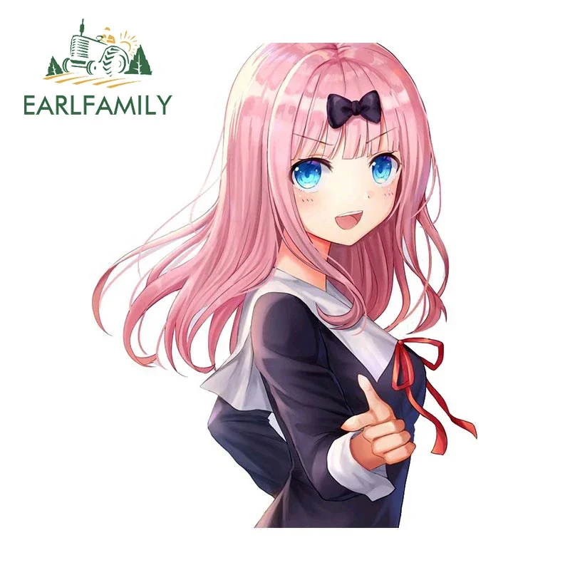 EARLFAMILY Fujiwara Kaguya забавные автомобильные наклейки виниловые водонепроницаемые наклейки на зеркало заднего вида устойчивые к царапинам солнцезащитный крем автомобильные аксессуары
