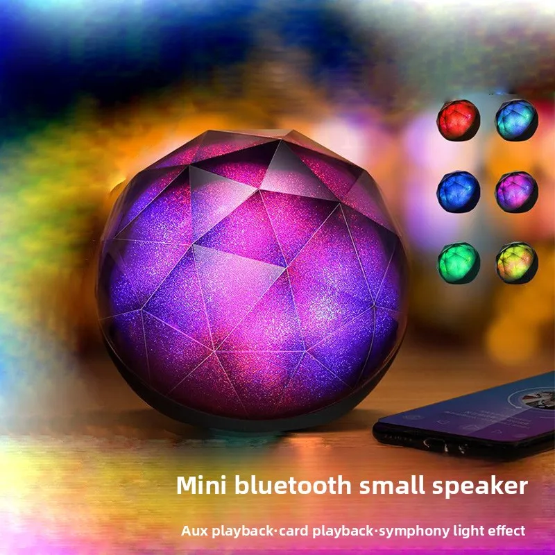 Bluetooth-динамик RGB, красочный окружающий свет, HD сабвуфер, портативный мобильный телефон, беспроводные колонки, круглый кристалл, волшебный шар