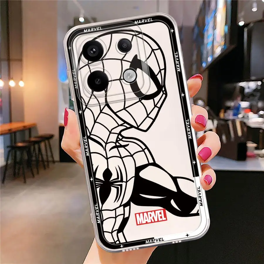 Прозрачный чехол для телефона Marvel Spiderman Ironman для Xiaomi Mi 11 Lite 11T Pro Poco X3 Pro X3 NFC Redmi 9A 10A 10C 12C 13C (art.: 3920ccae85b14) - 3920ccae85b14