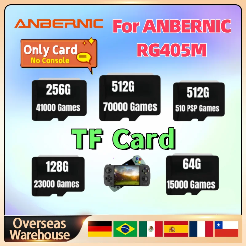 Портативная игровая консоль для ANBERNIC RG405M TF-карта памяти 512G PS2 PSP Classic 70000, игры, предварительная установка, ретро-видеоигры