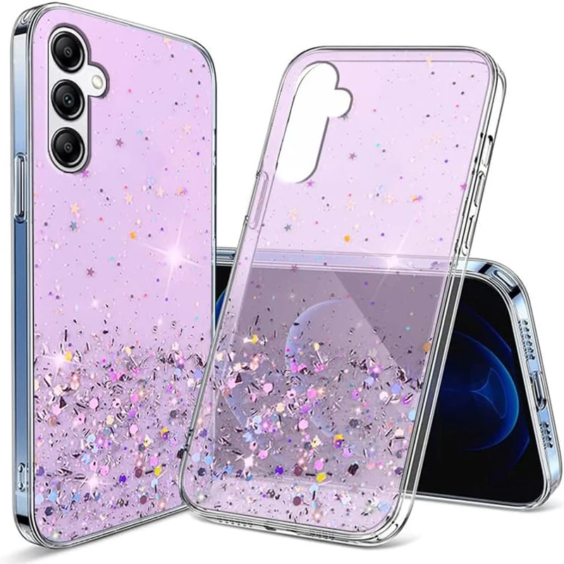 Роскошный блестящий силиконовый прозрачный ультратонкий чехол для Samsung Galaxy A54 A34 A24 A14 A04S A04 A53 A73 A33 A13 A52 A32 A22 A51 A31
