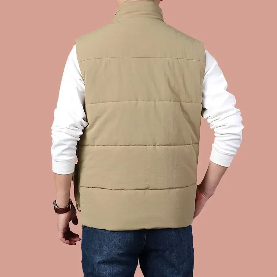 Рабочий жилет 6xl, новый мужской однотонный тактический жилет, жилет-карго, зимняя толстая флисовая теплая куртка без рукавов, мужские карманы (art.: 3920cce3b01be) - 3920cce3b01be