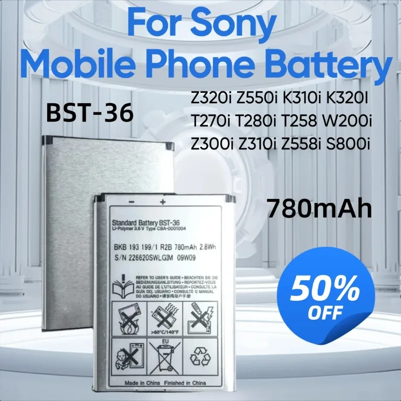 BST-36 для Sony Ericsson Z320i Z550i K310i K320I T270i T280i T258 W200i Z300i Z310i Z558i S800i Аккумулятор для мобильного телефона