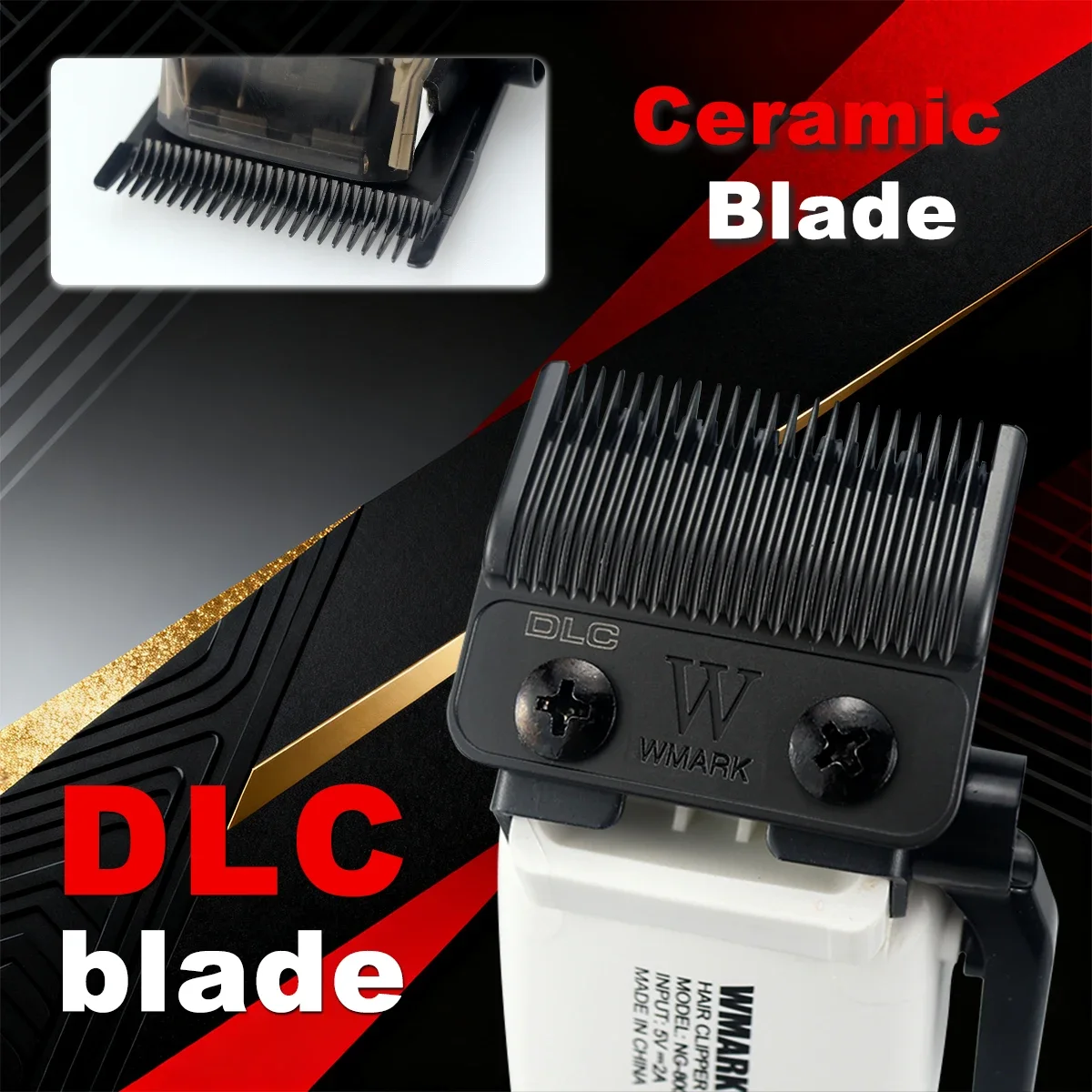 Фото WMARK NG-8004 Профессиональная машинка для стрижки волос для мужчин DLC Blade 9000 об/мин Бесщеточный двигатель Беспроводное базовое зарядное устройство Триммер Машинка для стрижки №2