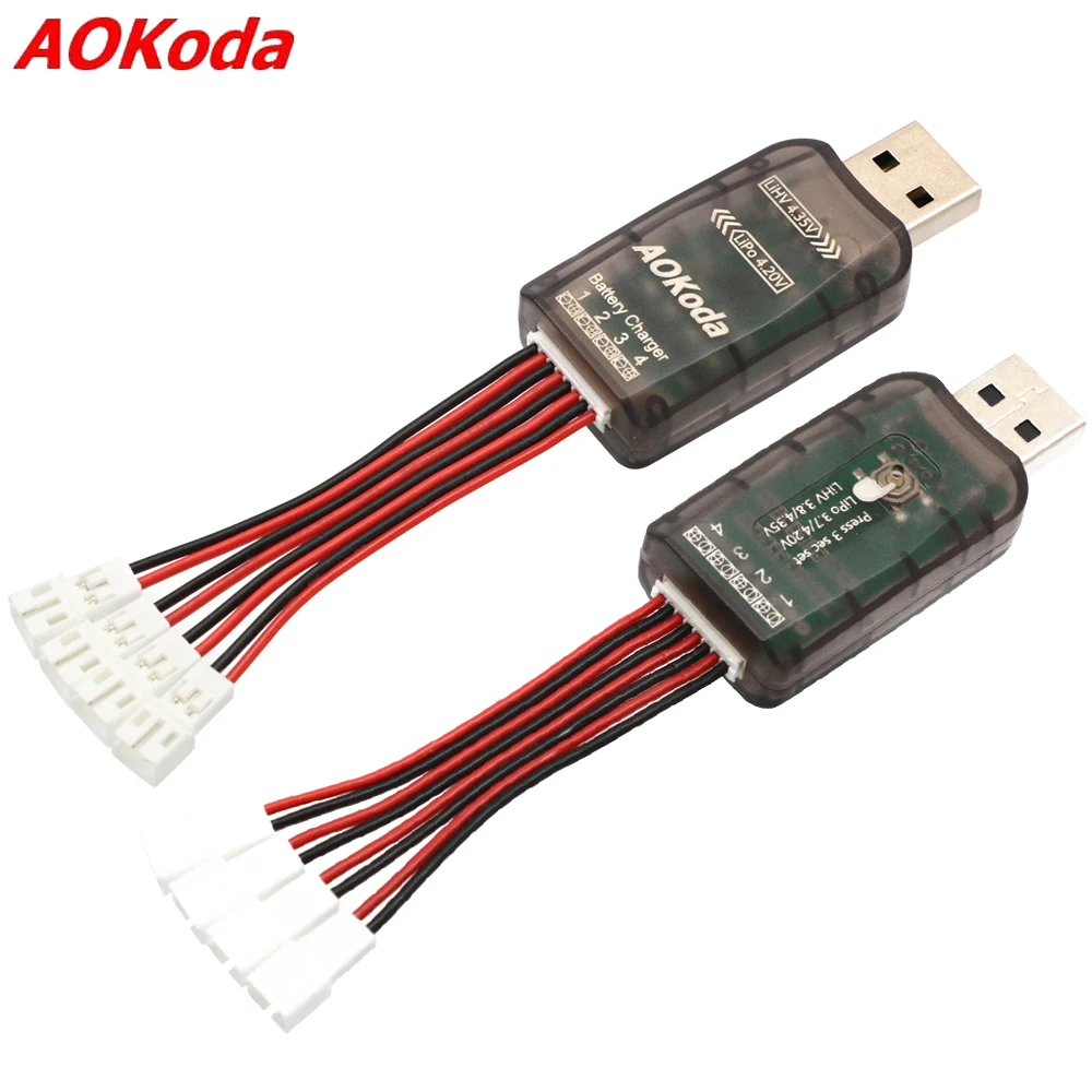 1 шт. AOKoda CX405 4CH Micro Multi USB зарядное устройство для 1S MCPX/JST Lipo LiHV Аккумулятор для радиоуправляемой модели вертолета самолета