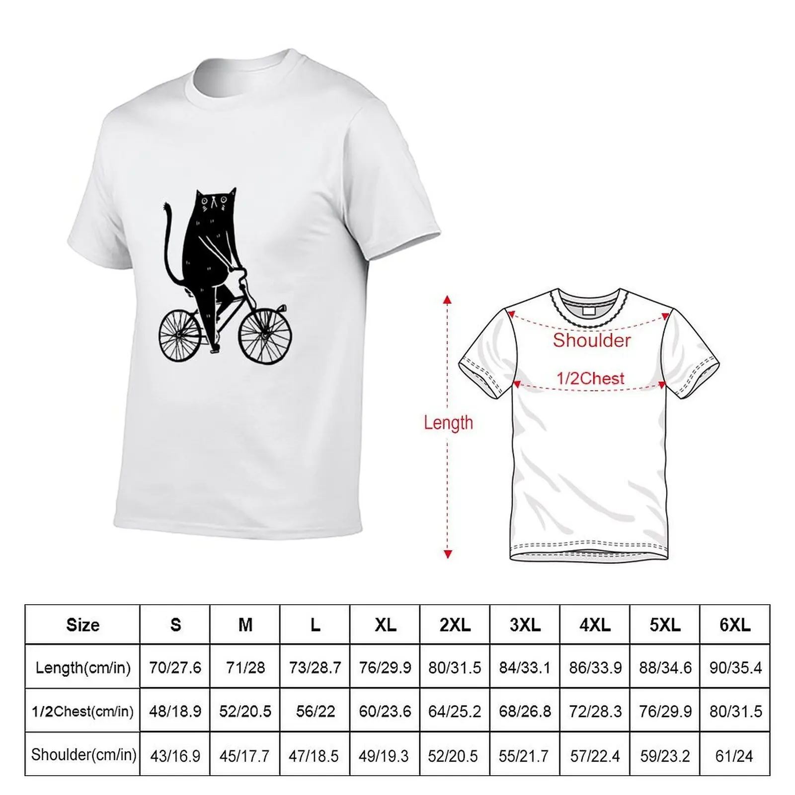 Фото Футболка Cat On A Bike (черная), хлопковые футболки, футболка высокого качества для мужчин, футболка №2