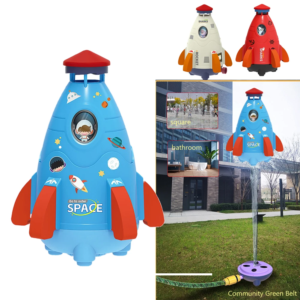 Спринклеры Space Rocket, поворотный распылитель воды для газона, Подарочная игрушка для детей