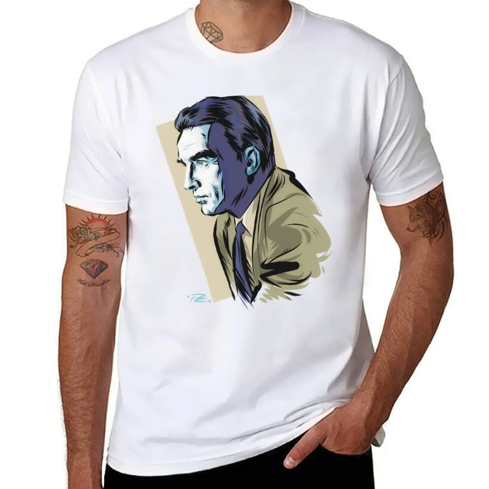 Montgomery Clift - футболка с иллюстрацией Paul Cemmick, футболки для мужчин, футболки с рисунком, мужские хлопковые мягкие футболки