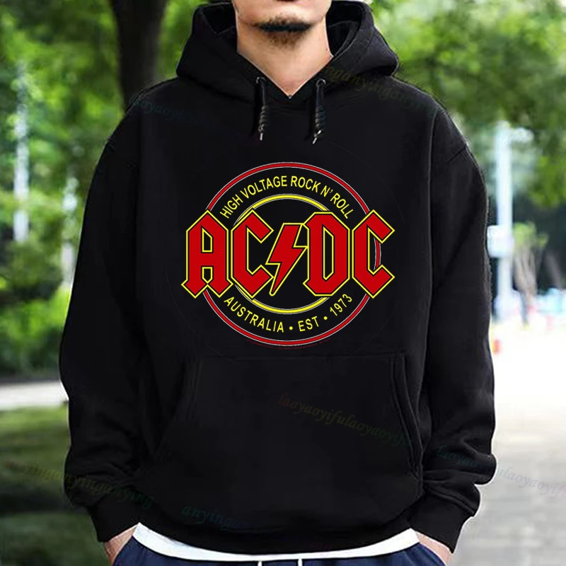 Фото Повседневная одежда рок-группы -AC/DC-толстовка в стиле хип-хоп, уличная одежда, толстовки с графическим принтом, футболки в стиле Харадзюку, топ для мужчин, женщин, подарок фанатам №2