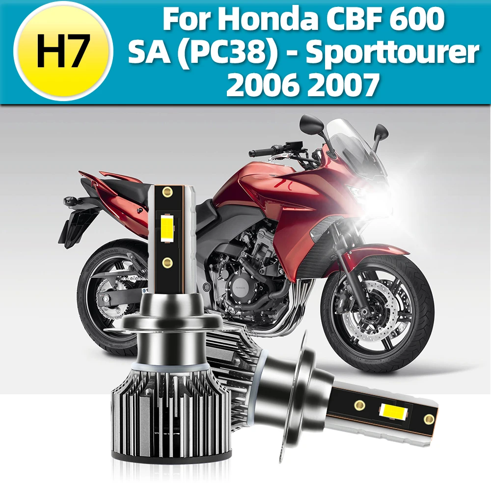 2x для Honda CBF600 SA (PC38) - Sporttourer 2006 2007 светодиодные фары для мотоциклов H7 CSP 3570 чипов Turbo Moto лампы 26000LM 100 Вт