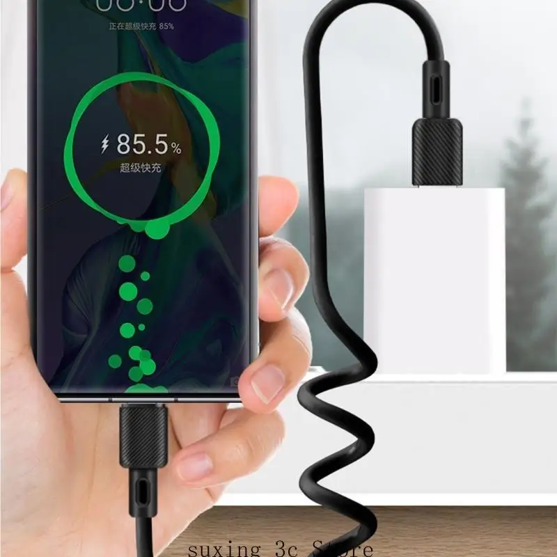 E8BE 66W Coiled USB C до USB C Cableed Cable -Cable Выводятся для телефона 15 других устройств