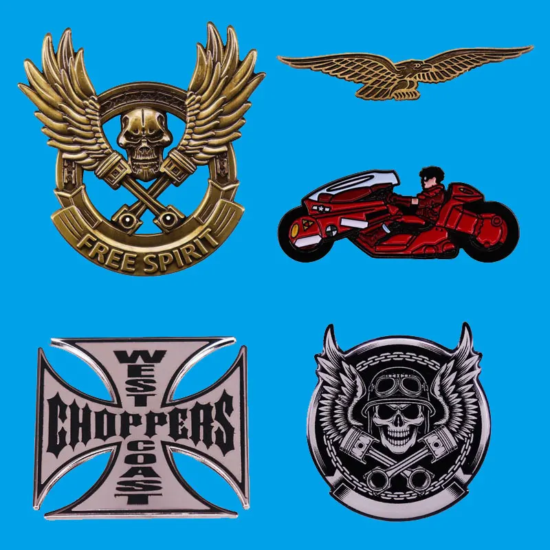 Эмалированная булавка Born To Ride Free Spirit, значок с крылатым черепом байкера, брошь на мотоцикл, любимый подарок, украшение, ювелирные изделия
