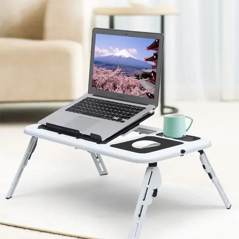 Pendingin Ganda USB Dapat Disesuaikan Meja Ноутбук Portabel Meja Lipat Tempat Tidur Ноутбук Berdiri Meja Adobe dengan Mo (art.: 3920cf809cb26) - 3920cf809cb26