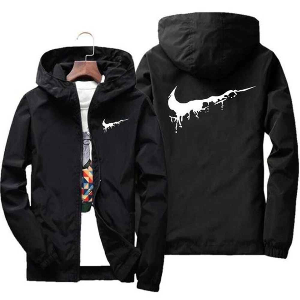 Фото Jaket с капюшоном pria, jaket musim gugur, baju olahraga berd, kerah berdiri, jaket penahan магин, merek pria, pakaian Streetwea №1