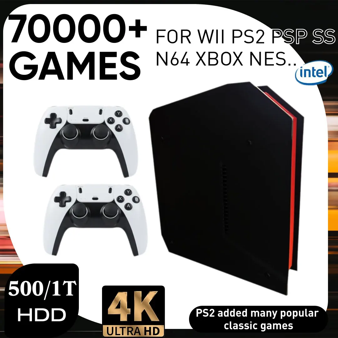 Игровая приставка X4 Ретро игровая консоль с поддержкой 70000 игр 60 эмуляторов для PS2/PSP/MAME/DC/XBOX с контроллерами