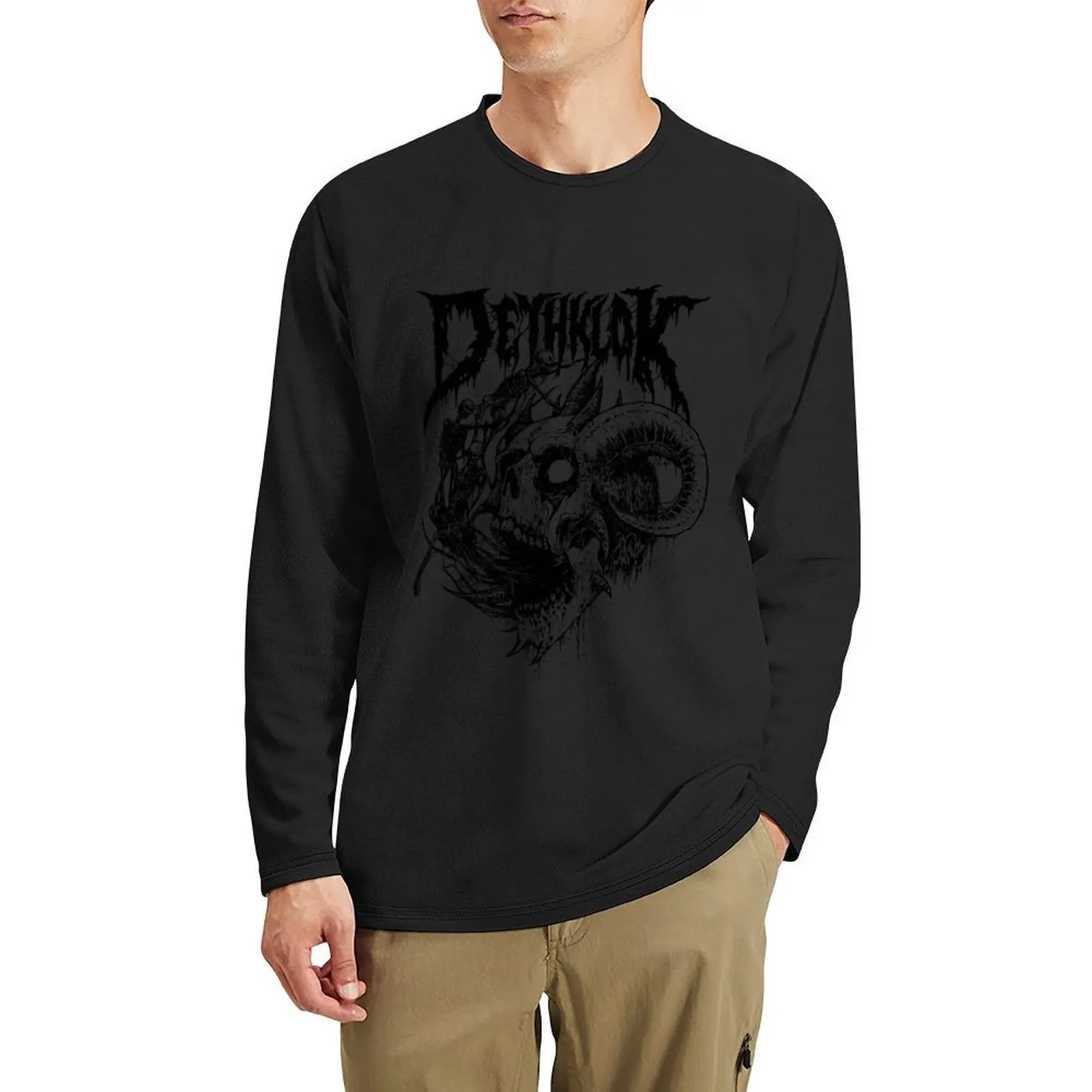 Длинная футболка Dethklok с животным принтом для мальчиков, рубашка с животным принтом, спортивные футболки для фанатов, черная футболка, футболки для мужчин