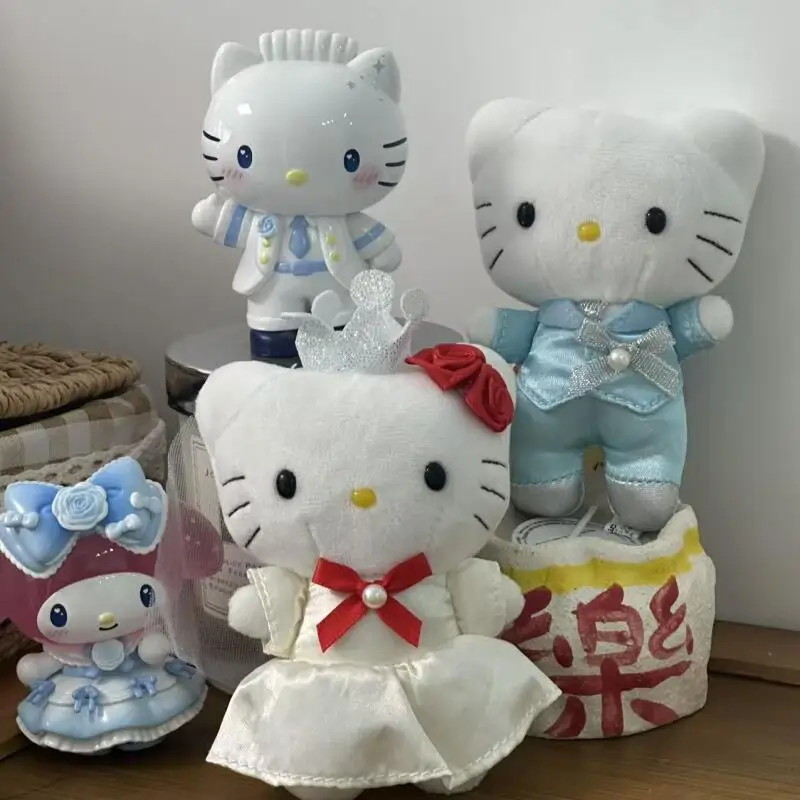 Фото Kawaii Sanrio Hello Kitty Daniel плюшевая игрушка кулон креативный мультяшный брелок мягкая кукла аксессуары для пары друг свадебный подарок №2