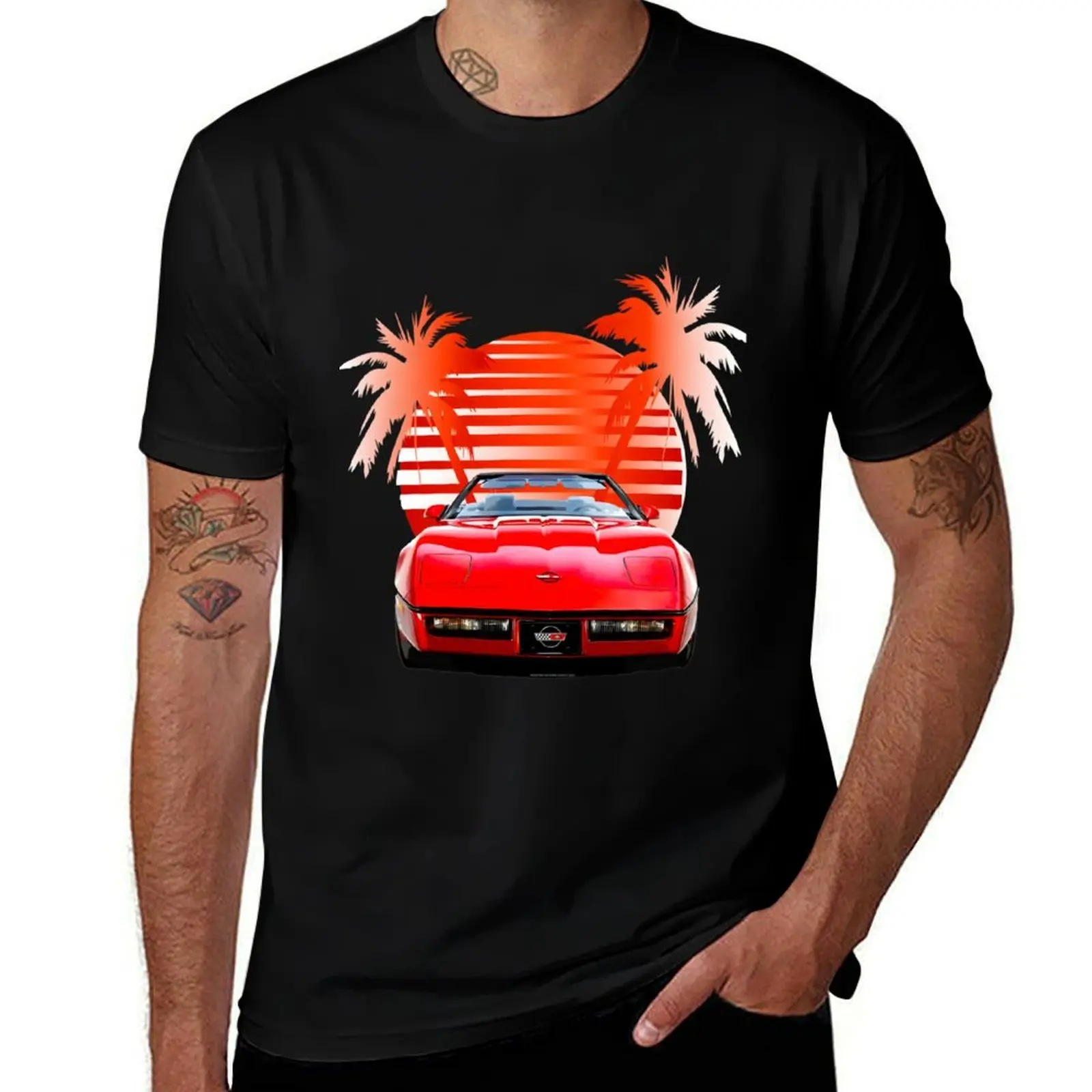 Футболка C4 CORVETTE VIBS \t \t, футболка с рисунком аниме, белая мужская одежда для мальчиков, футболка для мужчин 100, ℅   хлопок