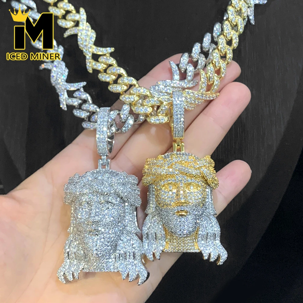 Icedminer Иисус кулон с Iced Out кубинская цепочка ожерелья для мужчин и женщин блестящий циркон хип-хоп ювелирные изделия Бесплатная доставка