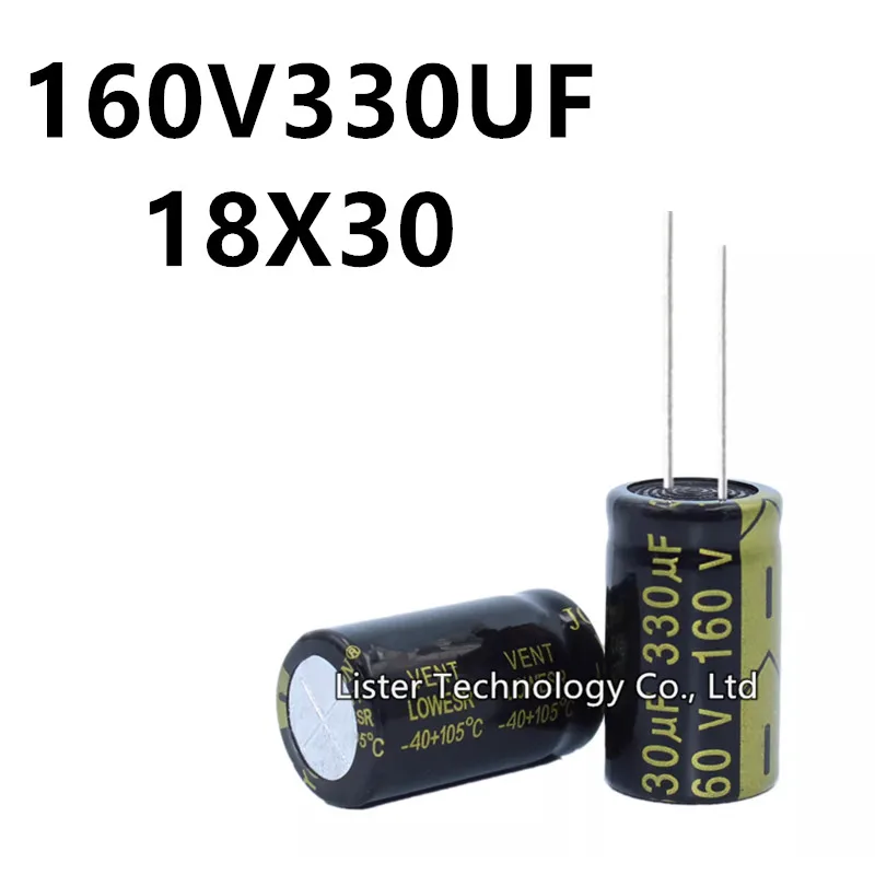 5 шт./лот 160 В 330 мкФ 160 В 330 мкФ 330 мкФ160 В объем: 18X30 18*30 мм высокочастотный алюминиевый электролитический конденсатор с низким сопротивлением