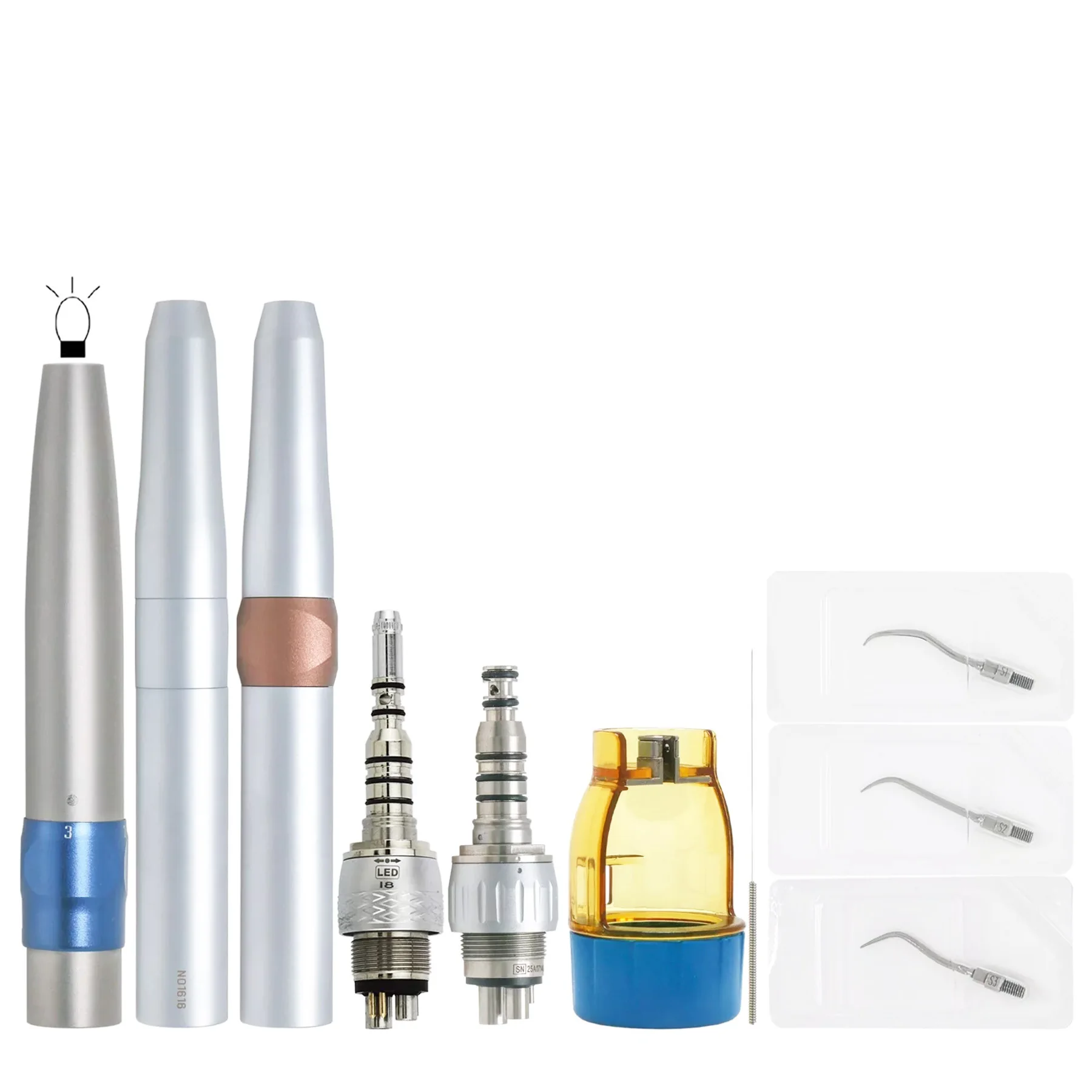 Сочной L-совместимый KaVo SONICflex Type Air Scaler Стоматологический светодиодный волоконно-оптический наконечник + 3 наконечника