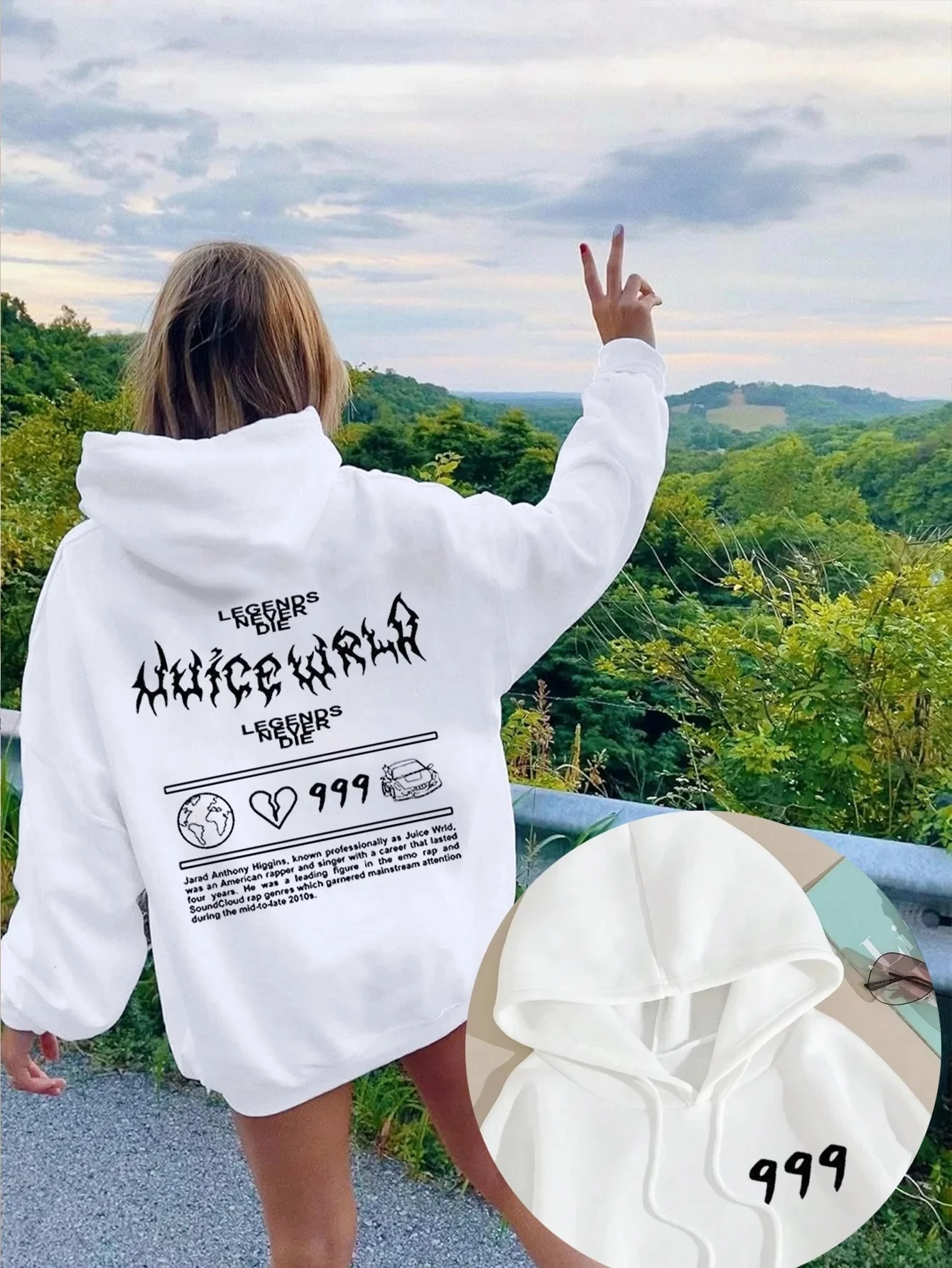 Рэпер Juice Wrld 999, толстовка с буквенным принтом Y2k, женская повседневная модная спортивная одежда, осенне-зимняя толстовка с капюшоном, мужская женская одежда