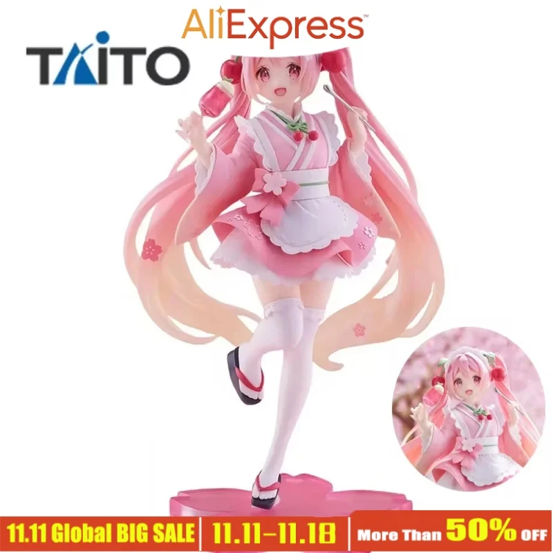 Аниме-фигурка Taito Hatsune Miku Coreful Sakura Wafuu Kissa Ver. Горничная Kawaii аниме фигурка модель Gk настольная Коллекционная игрушка в подарок