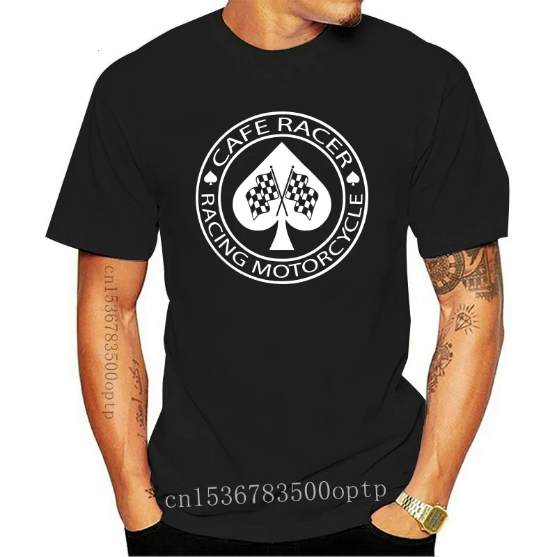 Kaus Ace Of Spades Sepeda Motor Balap pembapapkafe Kafe Bar Kaus Mode 2021 Ciptakan Leher-o Ramping Musim Semi Katun Grafis Bar