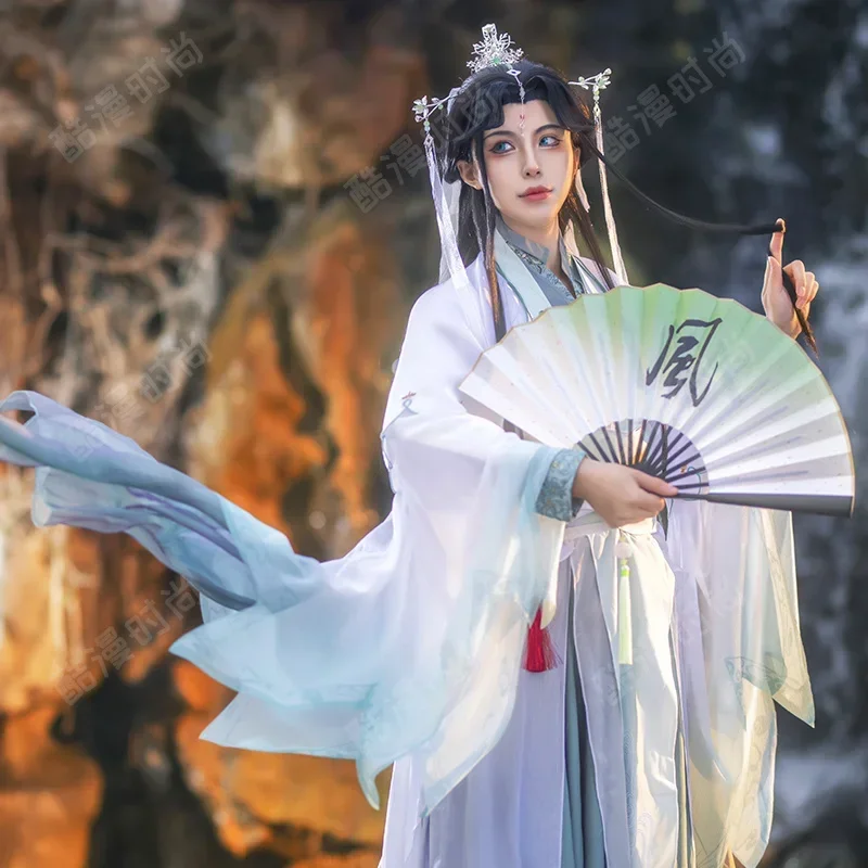TGCF Tian Guan Ci Fu Xie Lian Hua Cheng Feng Shi Shi Qing Xuan Косплей Костюм Зеленое Cos Платье ShiQingXuan Hanfu Полный комплект