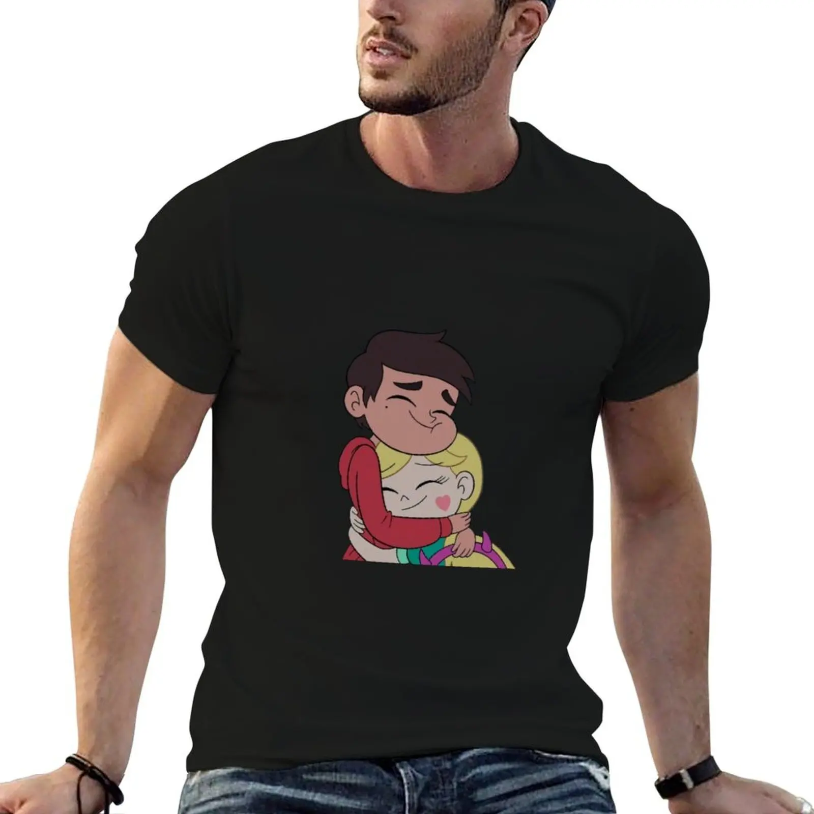 Футболка Starco Hug, кавайная одежда, футболка большого размера для мальчика, мужская одежда