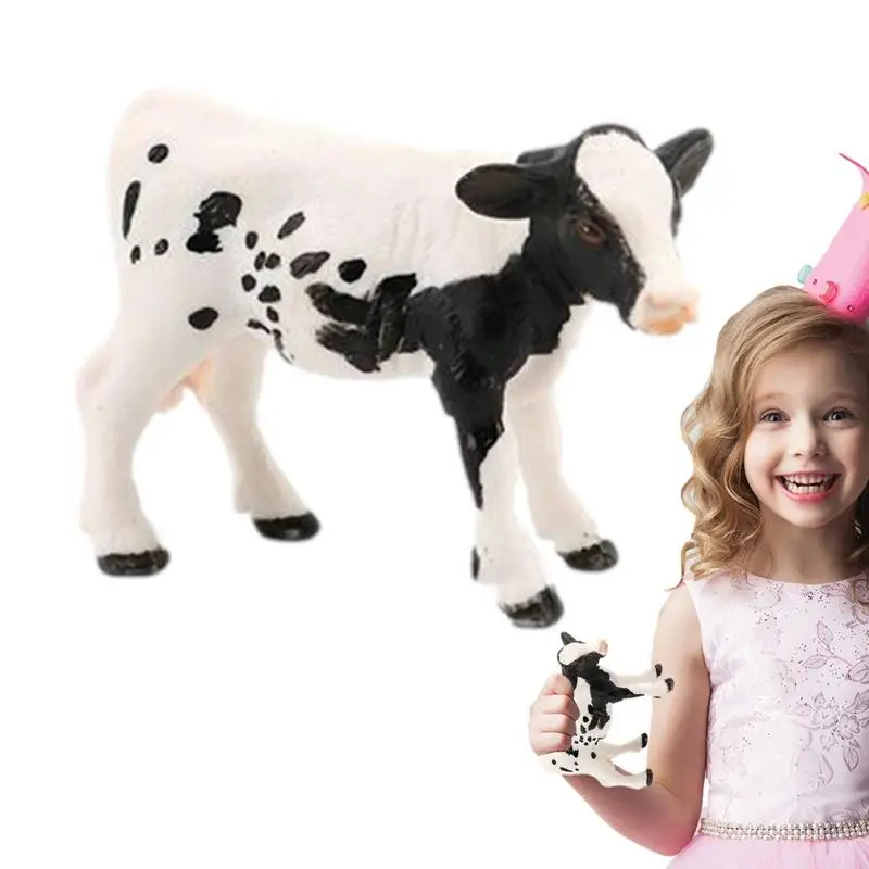 Фигурки животных из коровьей фермы, реалистичные коровьи игрушки Holstein, обучающая развивающая игрушка для детей старше 3 лет, сад для коров