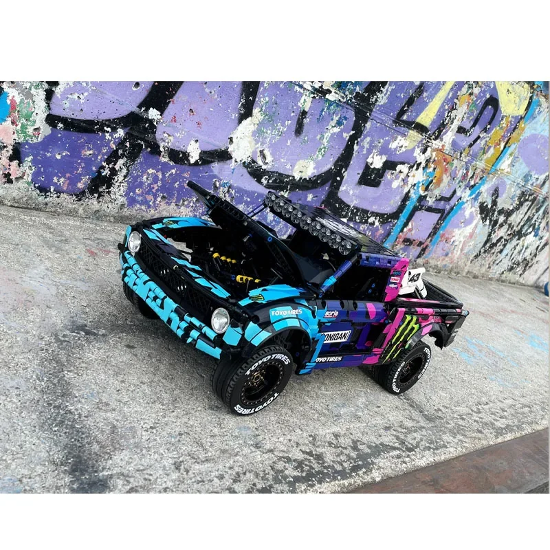 Фото KEJI MOC-113606, совместимый Hill Climbing Muscle Truck 2477, детали, модель трофейного грузовика, строительные блоки, детские игрушки для мальчиков, подарок на день рождения №3