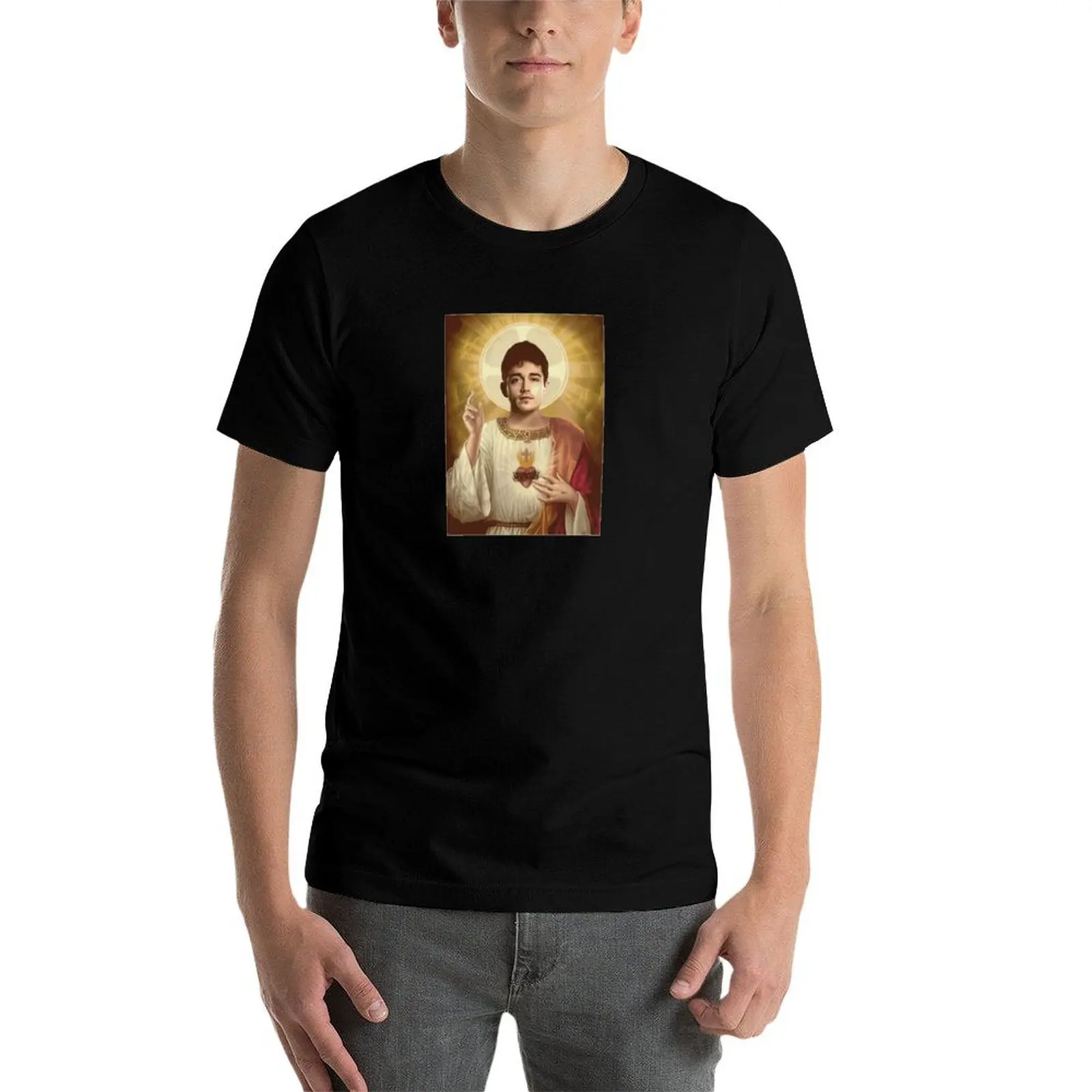 Фото Футболка Charles Leclerc Jesus Essential, футболки с рисунком, большие футболки с аниме для мужчин №3
