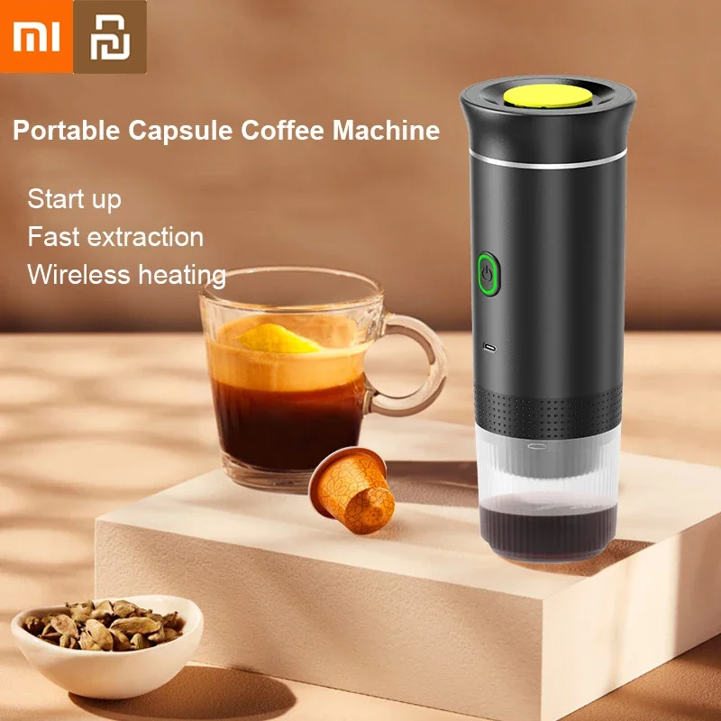 Кофемашина Xiaomi Youpin, Беспроводная электрическая портативная эспрессо 3 в 1, кофеварка для эспрессо, Капсульная кофеварка, порошок для автомобиля, для кемпинга, Новинка