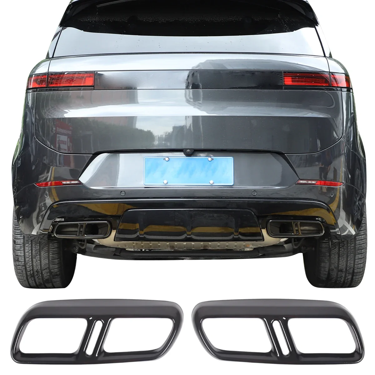 Для Land Rover Range Rover Sport L461 2023-2024 гг., черная выхлопная труба автомобиля из нержавеющей стали, декоративная рамка для хвоста горла, аксессуары
