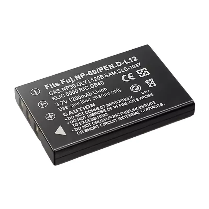NP60 1137 1037 NP30 KLIC-5000 D-Li2 Li-20B DL12 литиевая батарея для камеры
