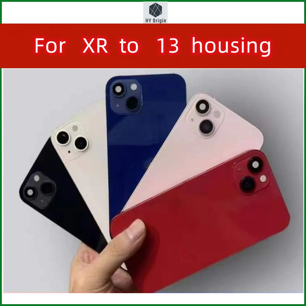 Фото Высококачественная задняя крышка DIY для XR до 13 14, задняя батарея, средняя рамка, замена для Xr Like 13 корпуса, Xr до 14 №2