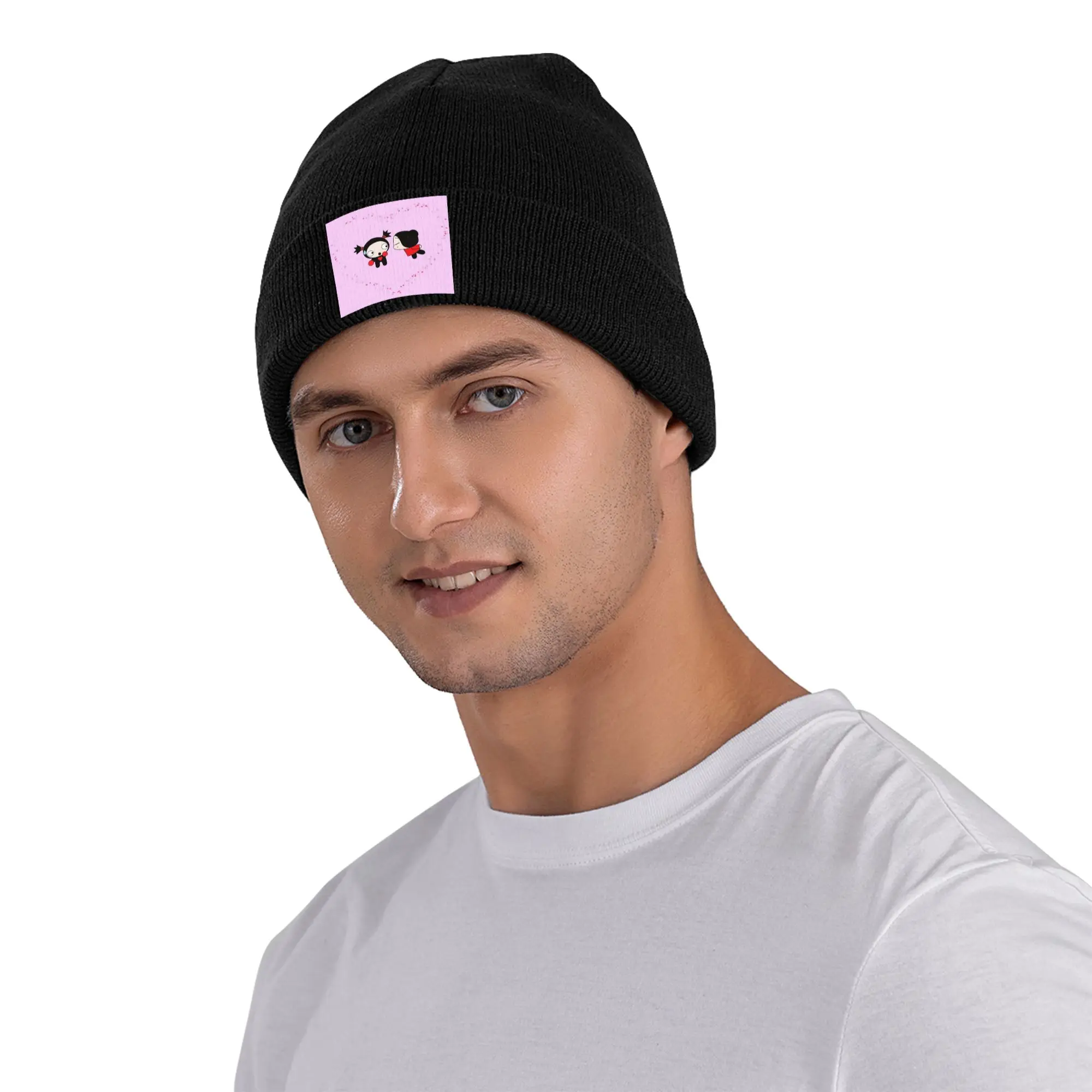 Фото Pucca Loves Garu теплая вязаная шапка зимняя вязаная шапка Skullies шапочки хип-хоп шапки для унисекс №2