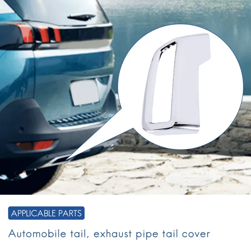 Фото Для Peugeot 3008 5008 Allure 2017-2019 Pipa Knalpot Ekor Penutup ABS Belakang Knalpot глушитель профессор Pipa Cover Dekorasi trim №3