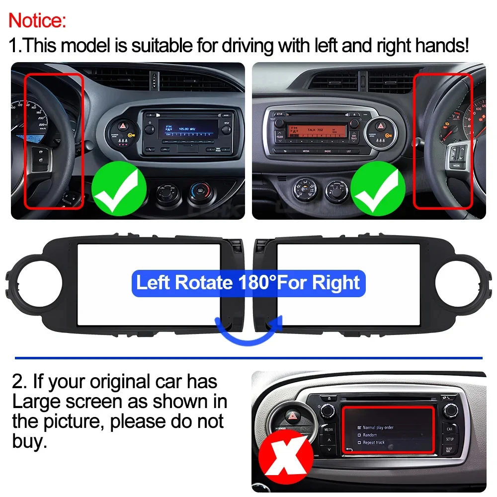Фото 9-дюймовый LHD RHD автомобильный радиоприемник Android для TOYOTA YARIS 2012-2017, мультимедийный автомобильный стереоприемник, 5G DVD, Wi-Fi, DSP, Carplay дисплей №2