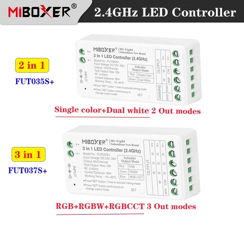 MiBoxer (2,4 ГГц) FUT035S + цветовая температура, одноцветная FUT037S + RGB RGBW RGB + CCT COB светодиодная полоса, стробоскопический регулятор яркости