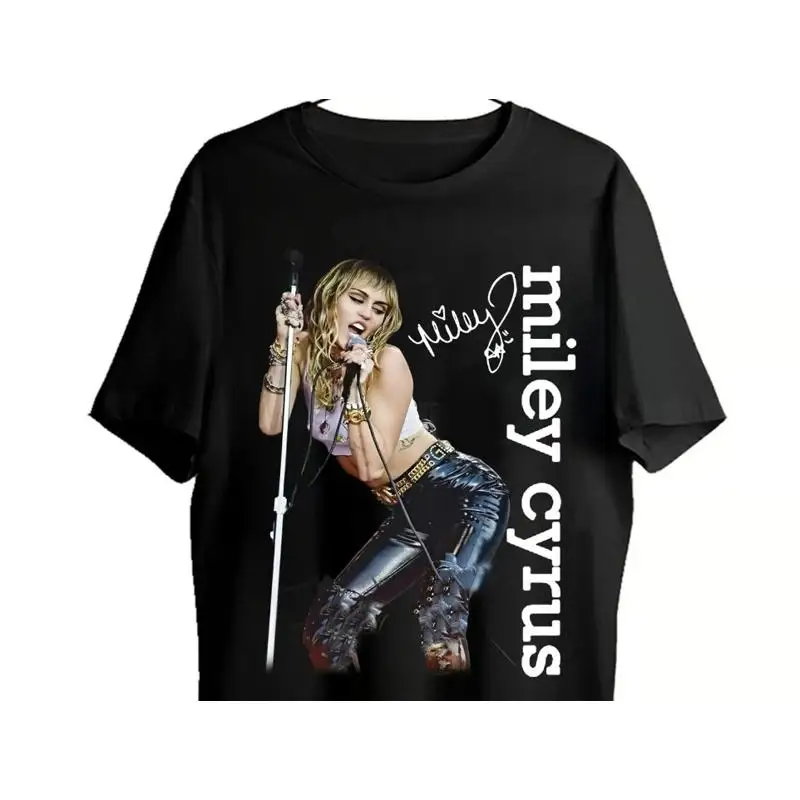 Редкая черная хлопковая футболка Miley Cyrus всех размеров до 5XL для друга