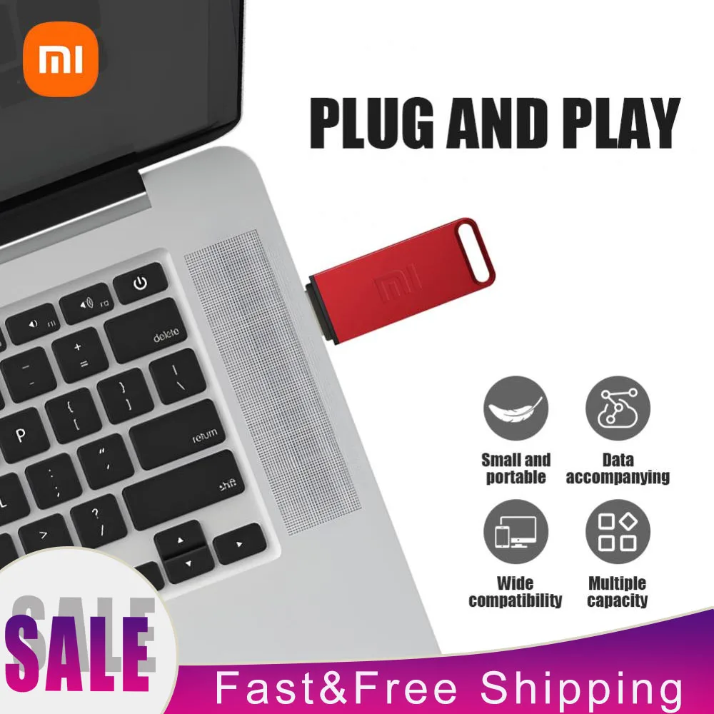 Новый металлический флеш-накопитель Xiaomi на 1 ТБ, флеш-накопитель на 256 ГБ, 512 ГБ, Водонепроницаемый U-диск, брелоки можно закрепить, Usb-память (art.: 3920c59c381aa) - 3920c59c381aa