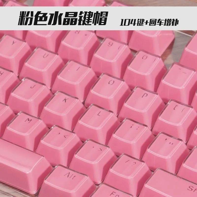 OEM PBT Колпачки для клавиш DE FR ES KR EN RU Abnt2 Тайский колпачок для клавиш с кристаллами, полупрозрачный желеобразный закрытый двухцветный для механической клавиатуры