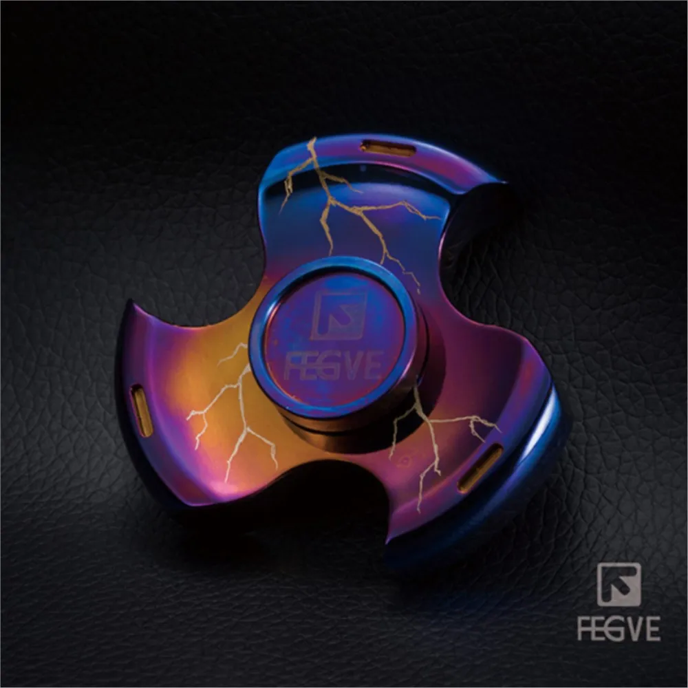FEGVE EDC Титановый спиннер с тремя лезвиями Спиннер для обработки, оригинальный дизайн, гаджеты для облегчения тревоги, игрушка-непоседа для взрослых