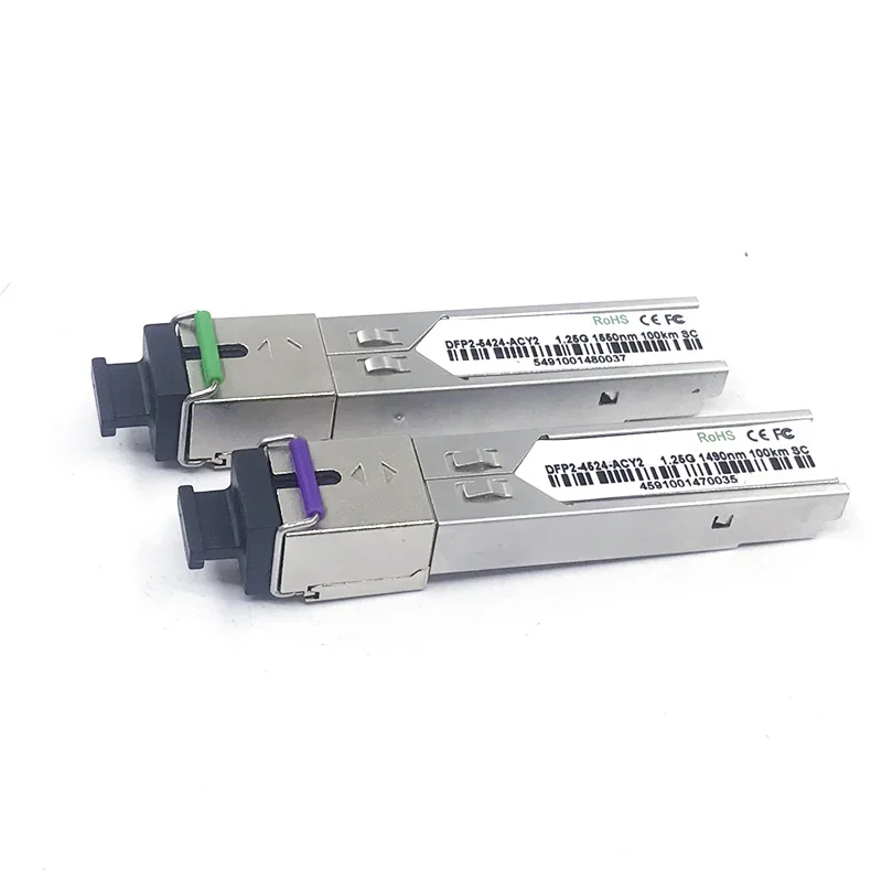 Фото 2 шт. 1 пара DFP2-4524-ACY2 Tx1490nm Rx1550nm DFB лазер 1G одномодовый Bidi SFP 100 км SC 1,25G SFP №2